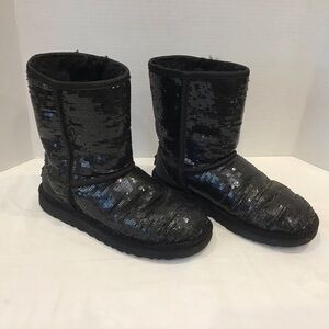 UGG Black Sequined Boots | Size 7 | Warm & Cozy | Pre-Loved